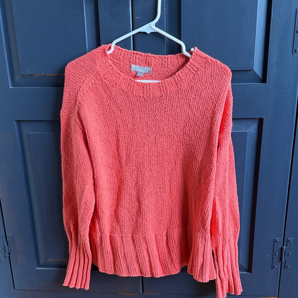 J. Crew Marina Coral Crew Neck Sweater